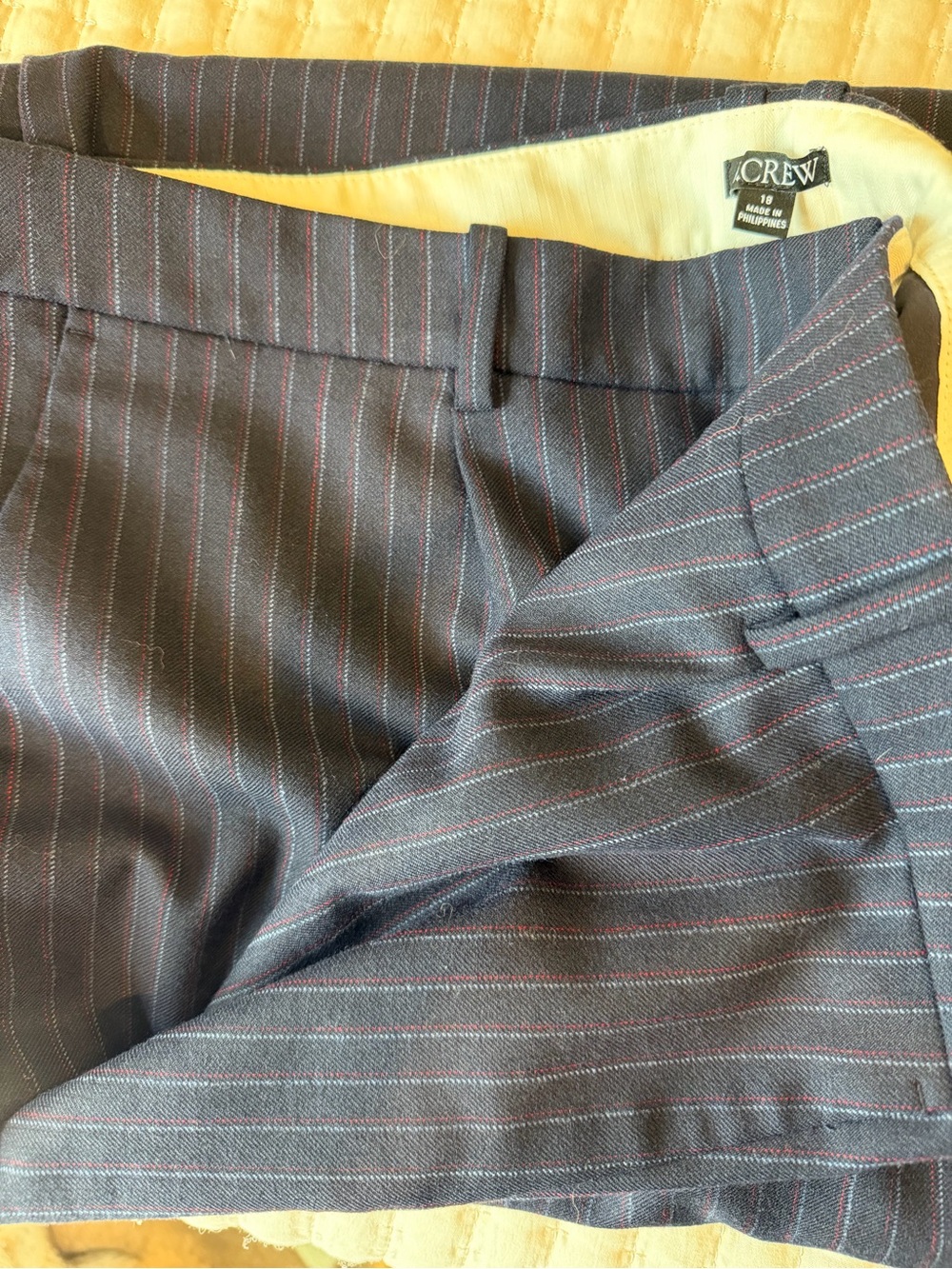 J. Crew Navy Pinstripe Dress Trousers - Picture 7 of 9
